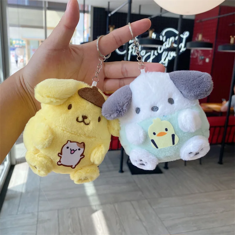 Monedero de felpa de la serie Popular Sanrio, lindo juguete de peluche Kuromi, billetera suave para niños, llavero, decoración, regalo de cumpleaños para niños