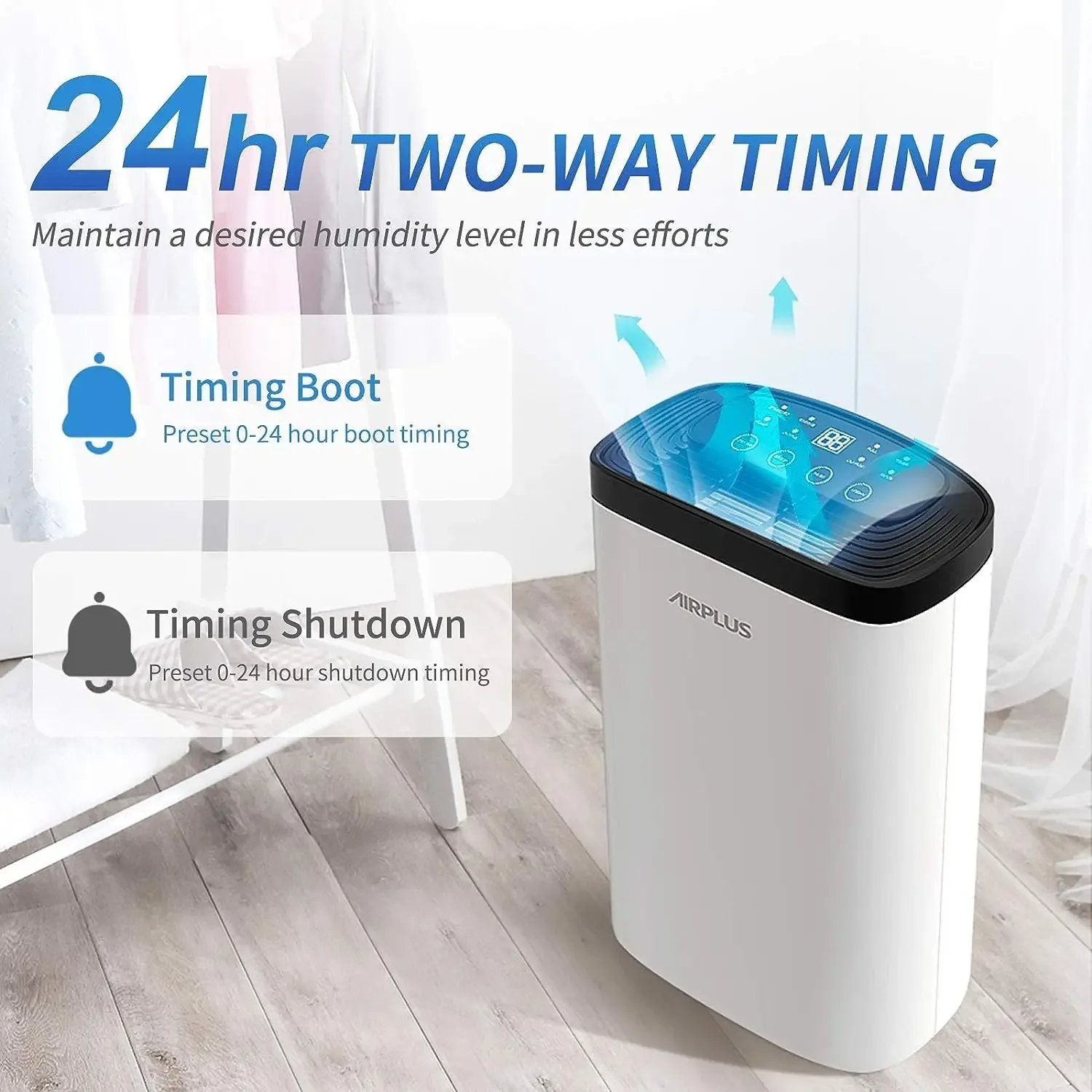 Dehumidifier for Basement, 1,500 Sq. Ft Powerful Dehumidifier for Home,Large Rooms, Bedrooms, Sufficient Capacity Water Tank wit