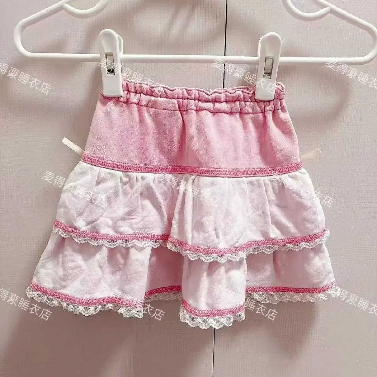 Japanese Sweet Girl Cartoon Embroidery Cute Bow Y2k Skirt Summer New Pink All Match Lace Ruffle Edge Mini Skirt Fairycore Skirts