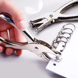 Perforadora de mano individual en forma de círculo, suministros de oficina de Metal de mano, perforadora de 6mm de diámetro de poros, papelería, perforadora de un solo orificio