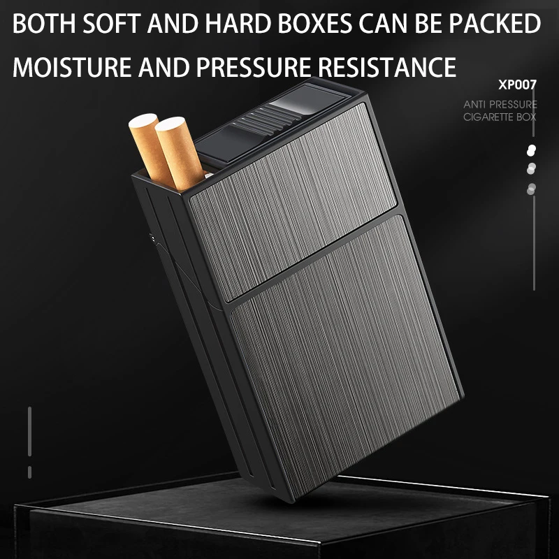 Creative brushed pure cigarette box 20 cigarette box soft and hard universal men's cigarette box l laser engraving wholesale