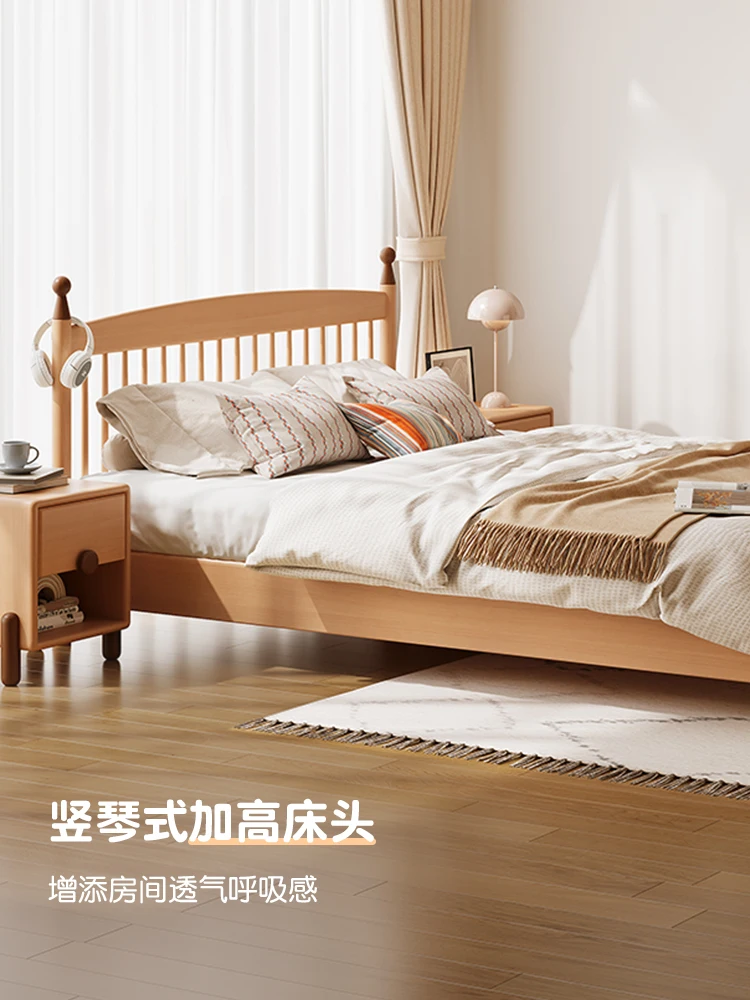 

Детская кровать из массива дерева в скандинавском стиле, односпальная спальня длиной 1,5 метра, японский минималистский стиль