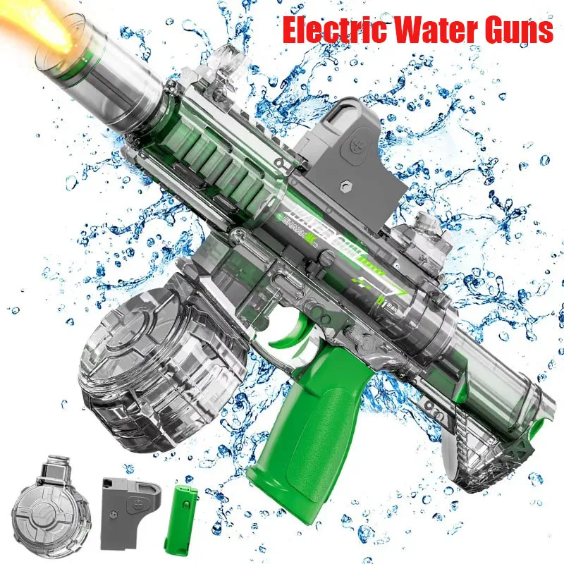 

M416 Electric Water Gun With light Sprays Flame Effect Continuously High-pressure Powerful Kids SummerOutdoor Water Gun Toys