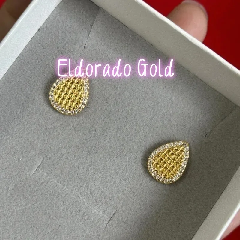 Eldorado Gold  Eldorado Gold  2025 2025High quality AU750 18K gold drip style French light luxury women's fashion temperament in