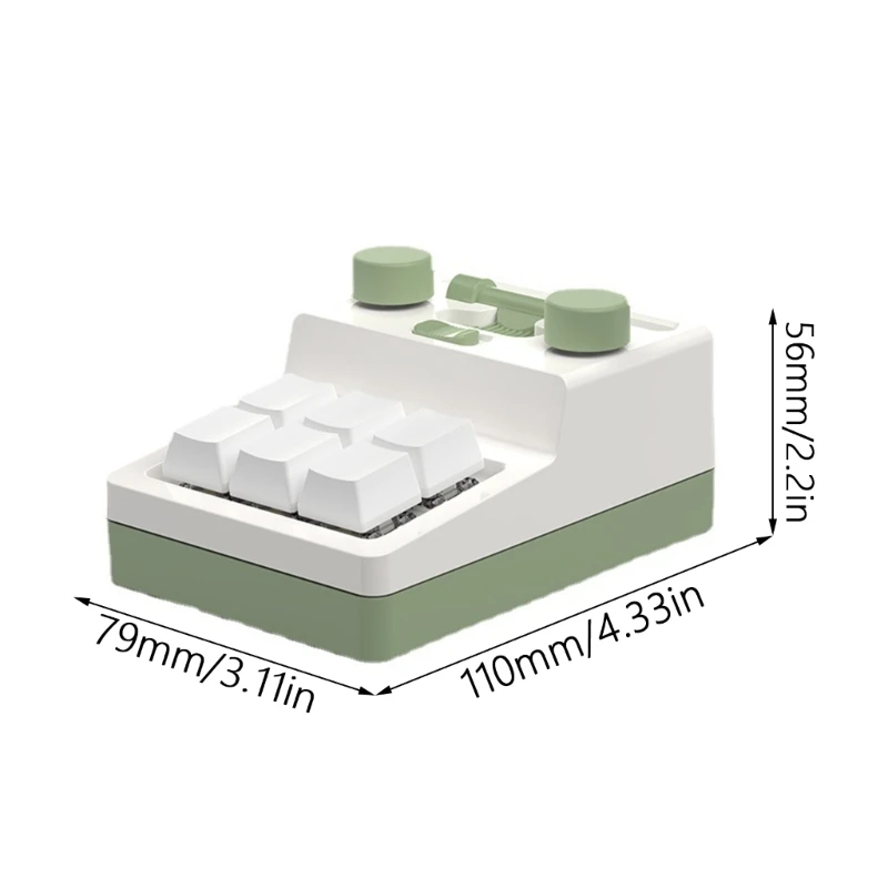 Tastiere con manopola Macros di programmazione personalizzabili Mini tastiera a 6 tasti per copiare paste e foto con illuminazione