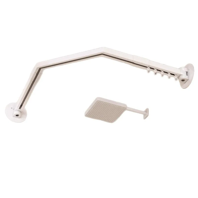 For Diamond Retractable Arc Square Rail Pole Bathroom Quiet Track Quick Drying Shower Curtain Pole