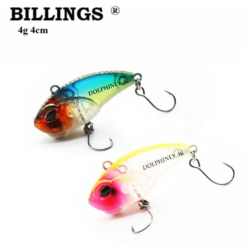 BILLINGS 1pc Plastic Weighted Single-Hook Hyper-Realistic Fish-Eye Lure Micro-Vibration VIB Single-Hook Lure Fishing Accessories