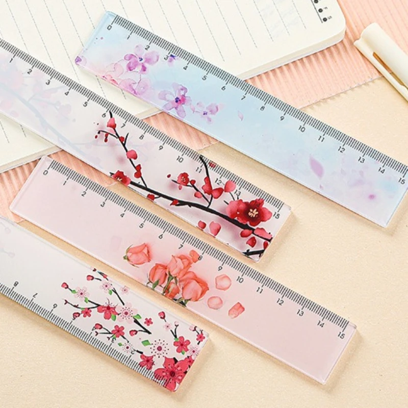 transparent-acrylic-ruler-cute-multifunctional-straight-ruler-creative-journal-tool-student-stationery-for-girls