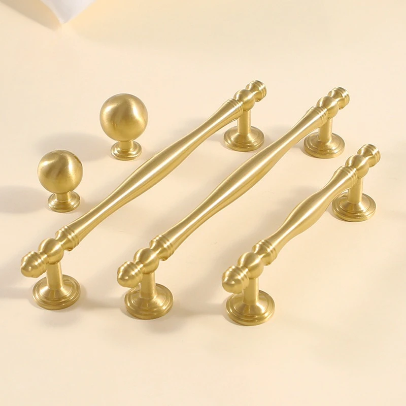 

Modern Simplicity Solid Brass Furniture Handles Golden Handles for Cabinets and Drawers Luxury Dresser Wardrobe Drawer Handles