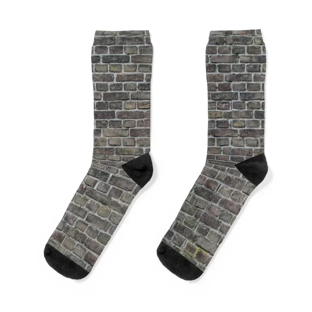 

Greyish Brown Brick Wall Socks Climbing christmas gifts men cotton high quality Men Socks Women's