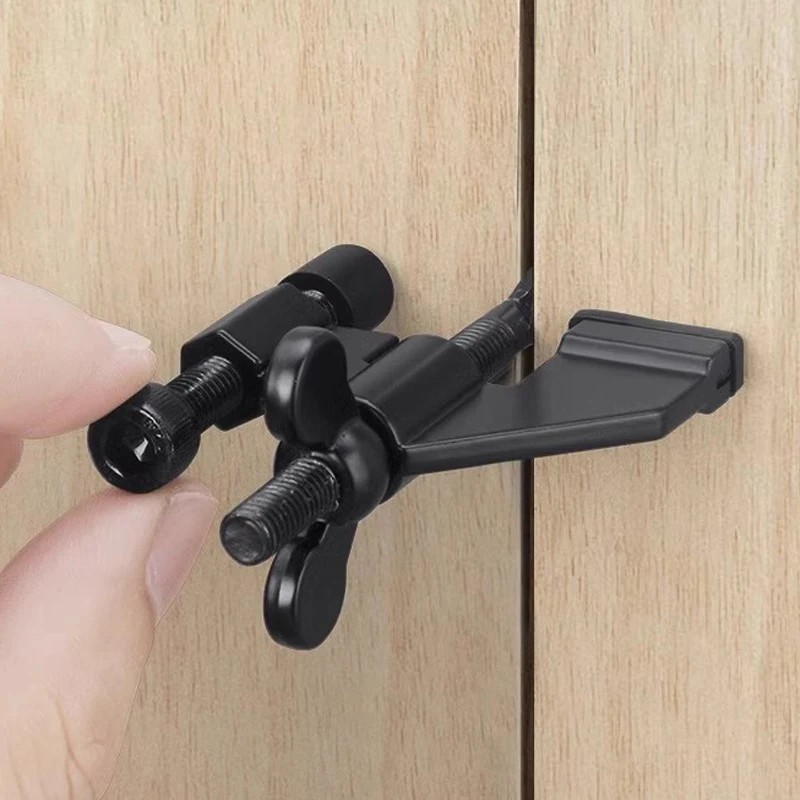 1PCS Portable Butterfly Door Blocker For Hotel Business Trips Security Wolf Proof Carmen Rental Blocking Door Anti-theft Buckle