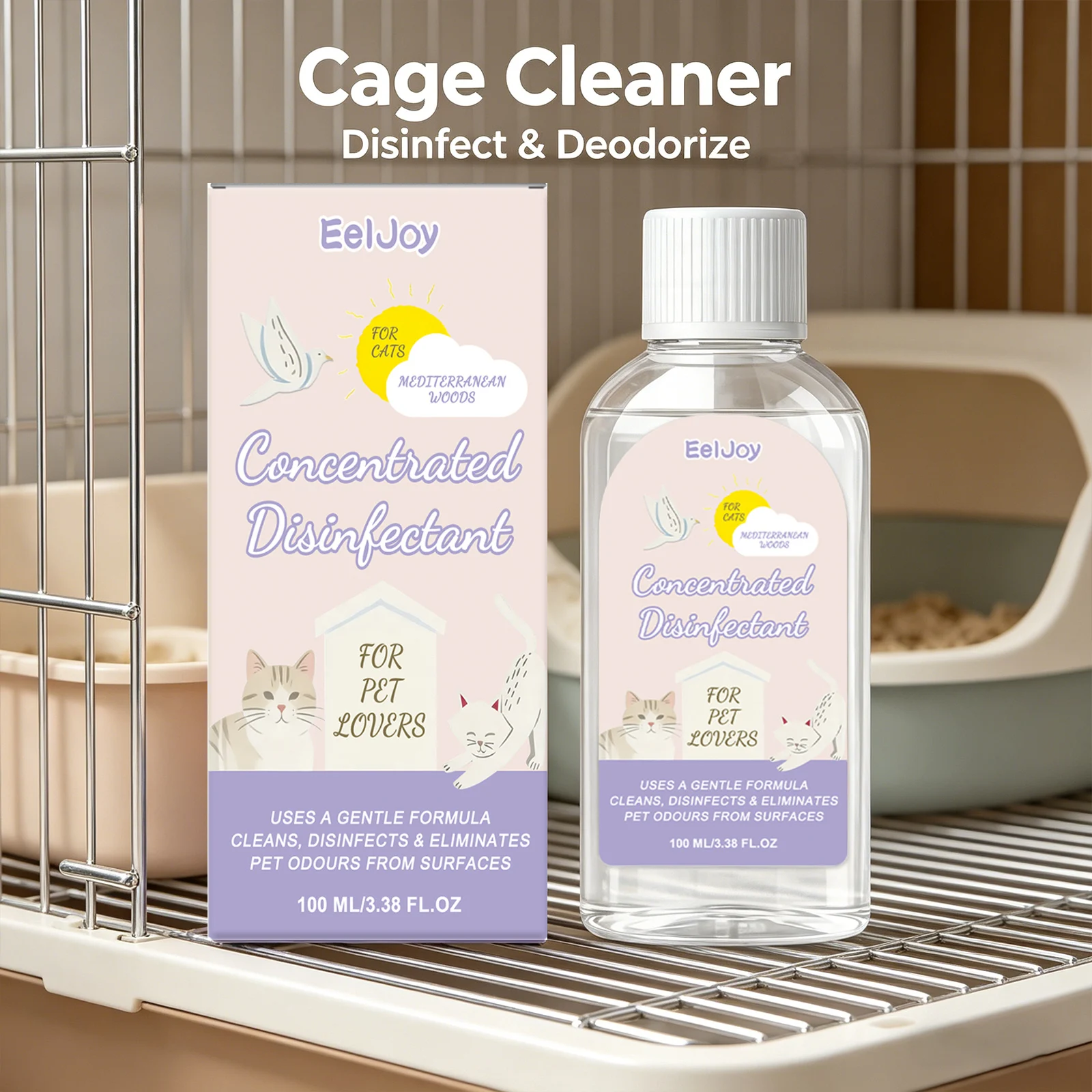 Pet Concentrated Disinfectant 3-in-1 Deep Cleaning Stain Disinfecting Odor-Eliminating Formula Long-Lasting Freshing Pet Cleaner