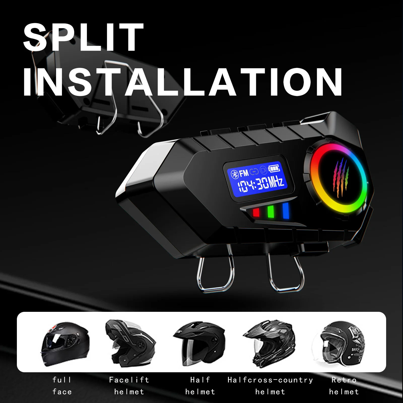 full face motorcycle helmet with earphones ILM Modular Flip up Bluetooth Model 902BT White / Medium Bluetooth Headset The Future of Motorcycle Helmets is Here R3 Modular Full Face Helmet