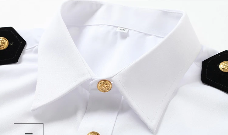 Super Quality Navy uniforme militare Yacht Captain Pilot Shirt Mens White Airline Pilot Uniforms