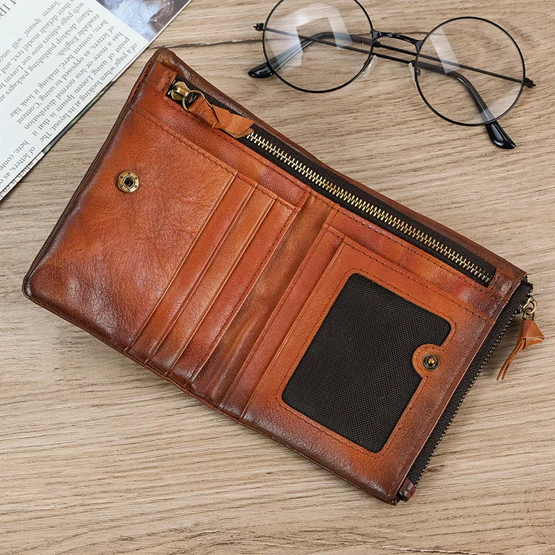 Moneda mujer carteras bolsa creatividad credencial titular Retro carteras ocio bolsos de cuero Portefeuille MHQB