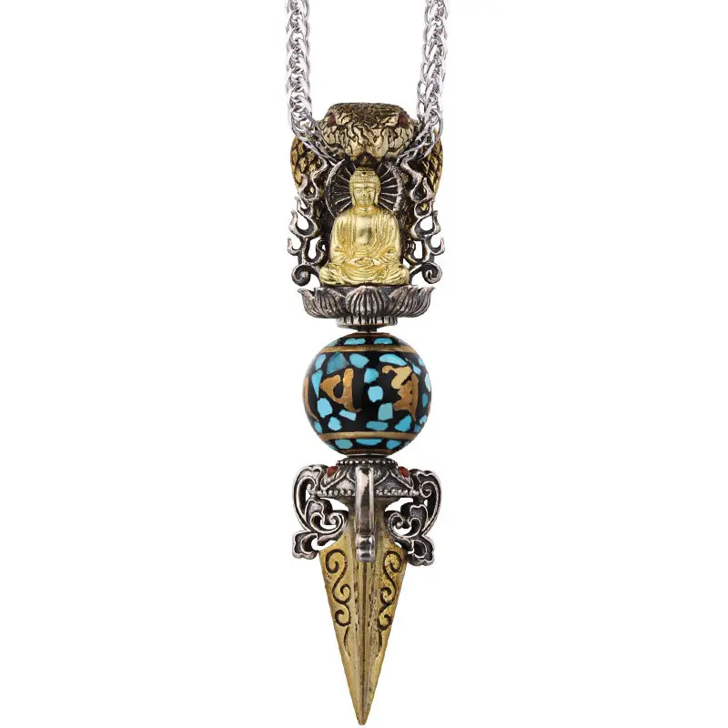 Vintage Golden Snake Shakyamuni Buddha Pendant For Men Jewelry Amulet Vajra Pestle Necklace Male Trendy Gift For Friend 6