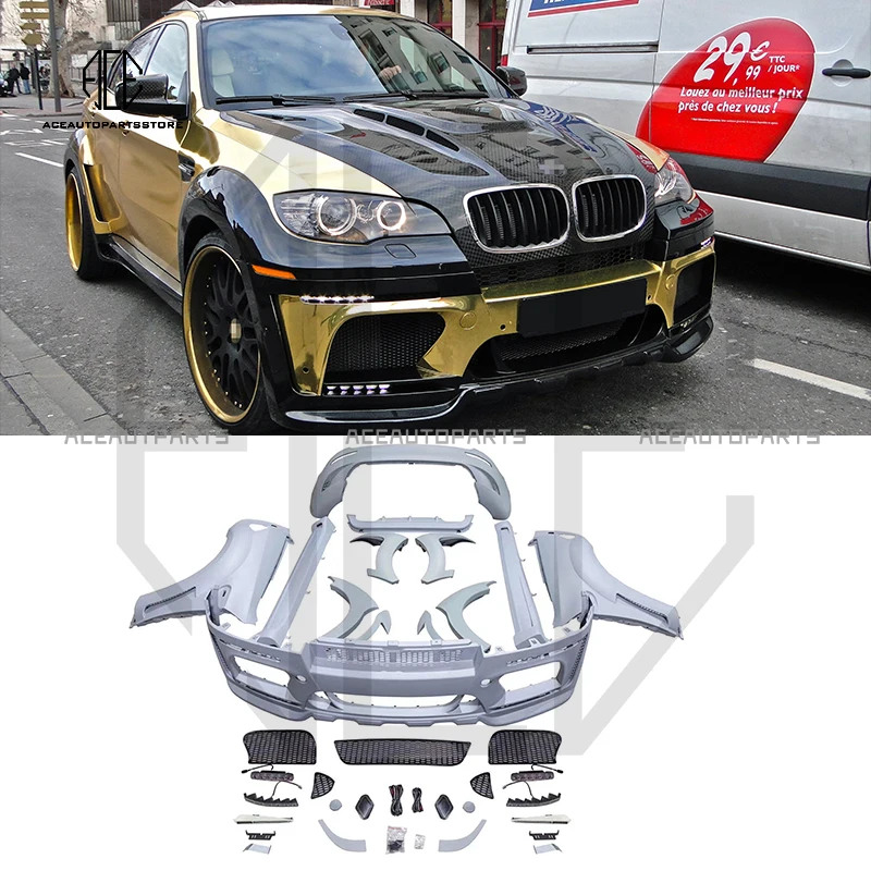 Body Kit For BMW X6 E71 Body Kit For BMW X6 E71 2008-2014 Body Kit HM Style Front Bumper Rear Diffuser Fender PP