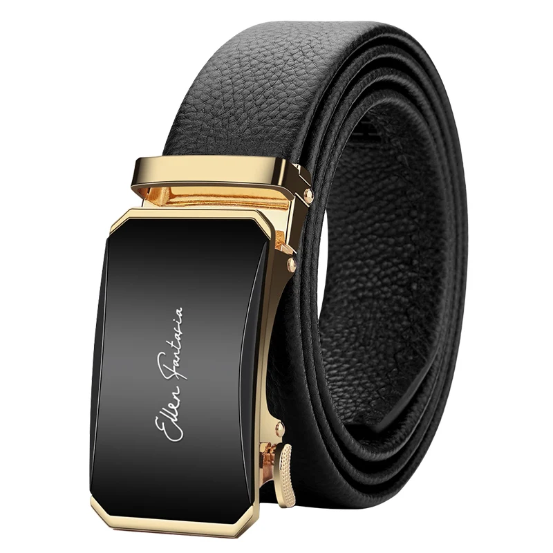 OYIFAN Herrengürtel Echtledergürtel für Herren Legierungsschnalle Ratschengürtel Herren Designergürtel Automatische Gürtel soi