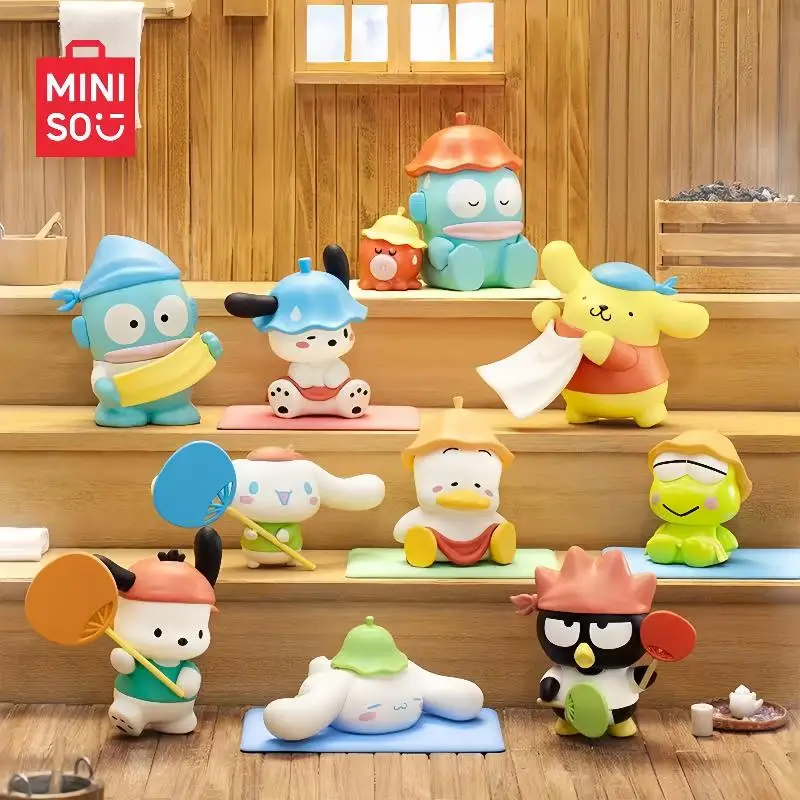 

Miniso Hot Selling Sanrio Steaming Sauna With Yugui Dog Ugly Fish Big Eared Dog Pacha Dog Pudding Dog Christmas Blind Box Gift