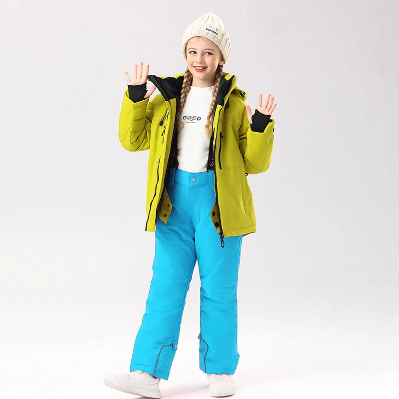 -30℃ Children's ski suit snow set cross-country 100-160cm 5 6 7 8 9 10 11 12 13 14 15 years boys girls Off road Warm waterproof