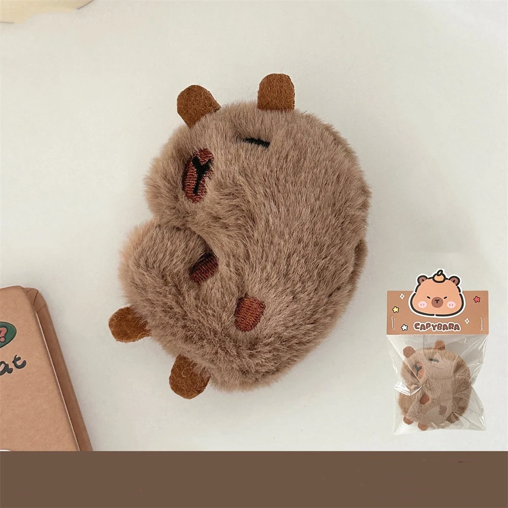 

Cute Plush Capybara Keychain Cartoon Fluffty Animal Doll Capybara Doll Brooch Bag Pendant Key Ring Pendant Gift