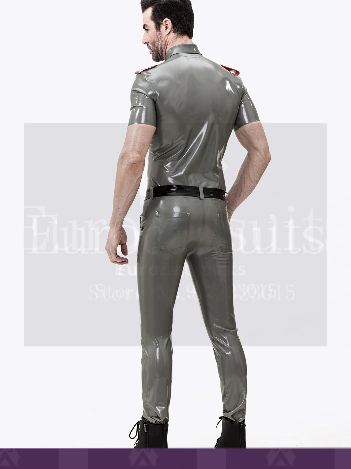 latex tshirt only fetish sexy rubber bodysuits men latex fetish men rubber costume 100% latexhalf sleeves latex catsuits