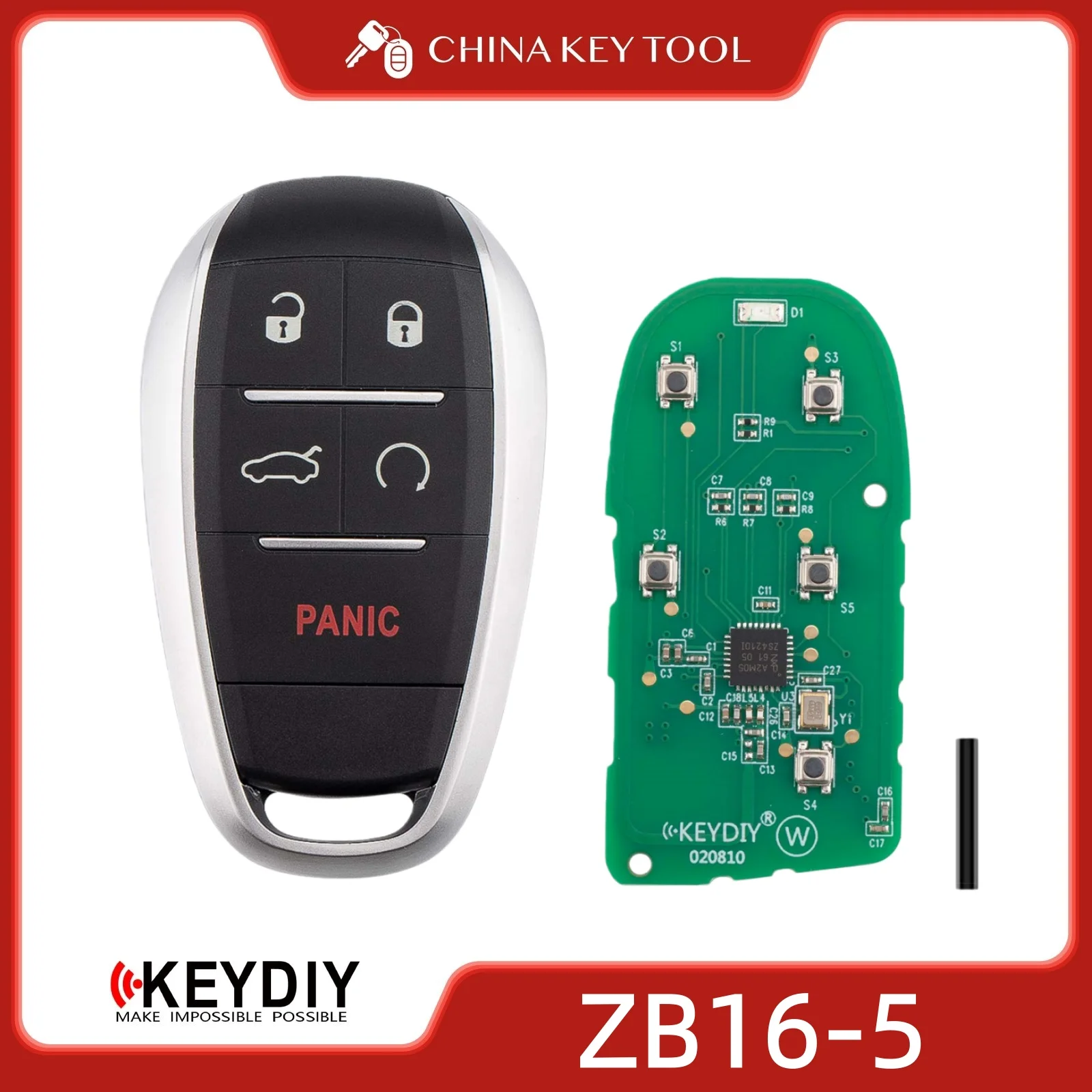 KEYDIY KD ZB16-5 Universal Smart Remote Key 4+1 Buttons Compatible with Alfa Romeo Type