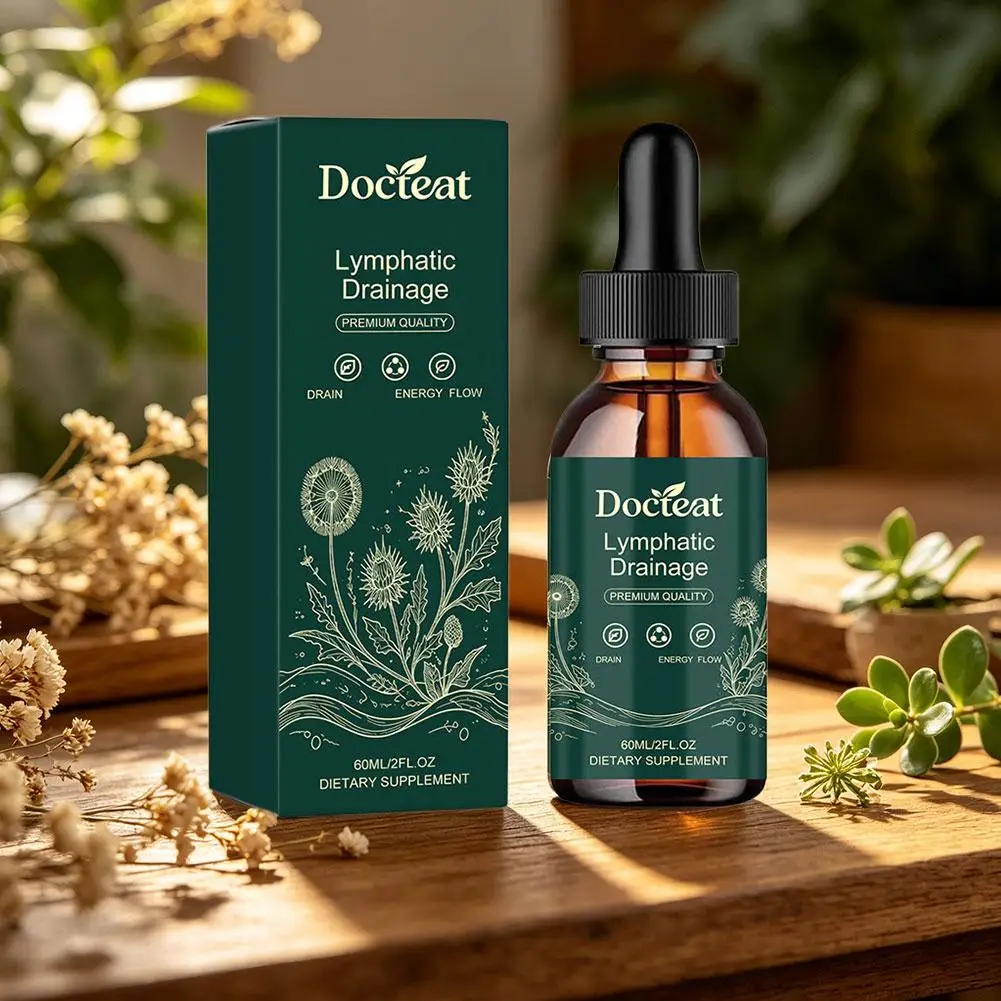 60ml Docteat Lymphatic Drainage Herbal Drops Detox Liquid Supplement,Support Lymph Liver Health Daily Body Wellness Care