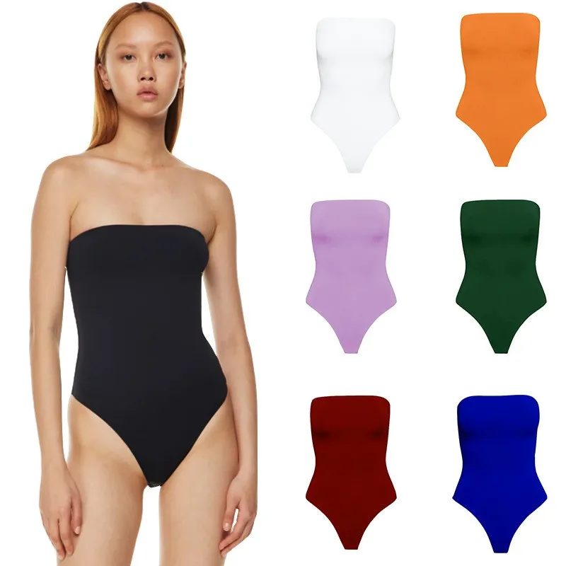 Summer Spring Women's Clothing Sleeveless Off Shoulder High Waist Jumpsuits For Woman Elegant Rompers Thin Milk Silk Fabric
