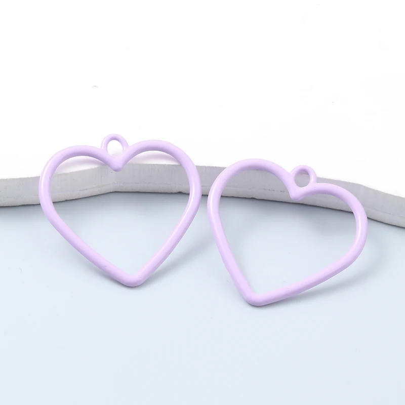 10pcs Cute Heart Enamel Charms Romantic Love Colorful Pendants For Making Handmade DIY Jewelry Findings Accessories Necklace