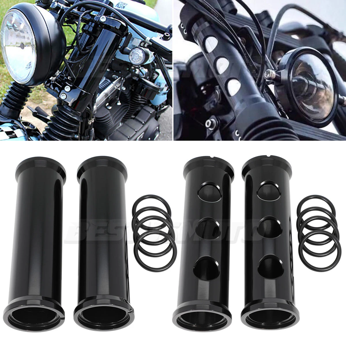 

Motorcycle Upper Shock Absorber Front Fork Boot Slider Cover For Harley Sportster Iron 883 1200 Roadster Custom 2000-2023