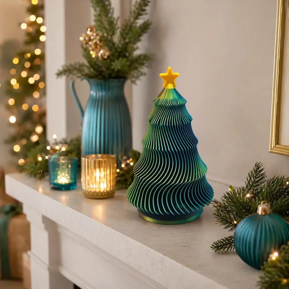 Soft Touch Stress Ball Alternative 3d Printed Christmas Tree Fidget Toy Mini Desktop Ornament for Anxiety Relief Stress-relief