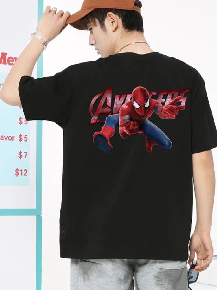 Marvel Avengers T-shirt Men's Short Sleeve Summer Hulk Iron Man Spider-Man Anime Peripheral Clothes Tide