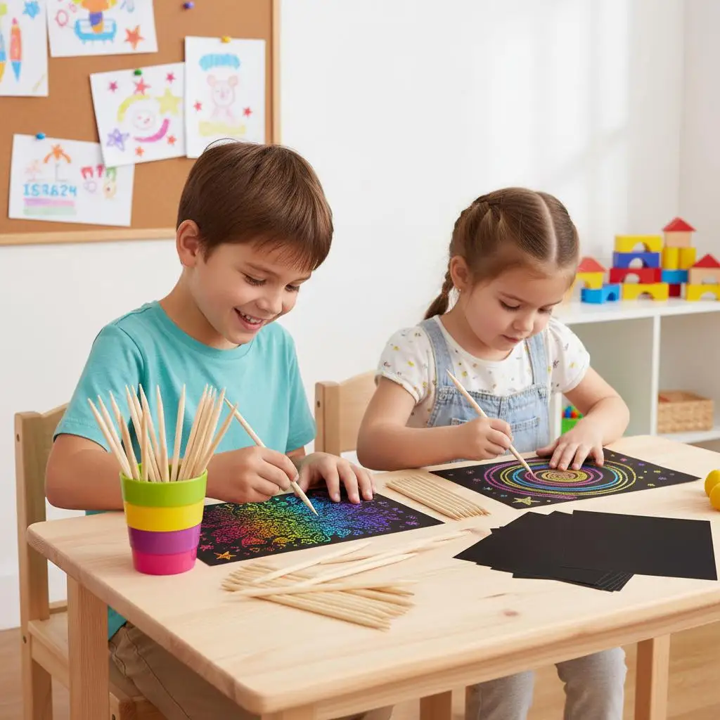 

100 pcs Bamboo Scratch Paper Stylus Wood Stick Drawing Tool For Art Craft High-Grade Wooden Stylus Double-Ended Smooth Durable