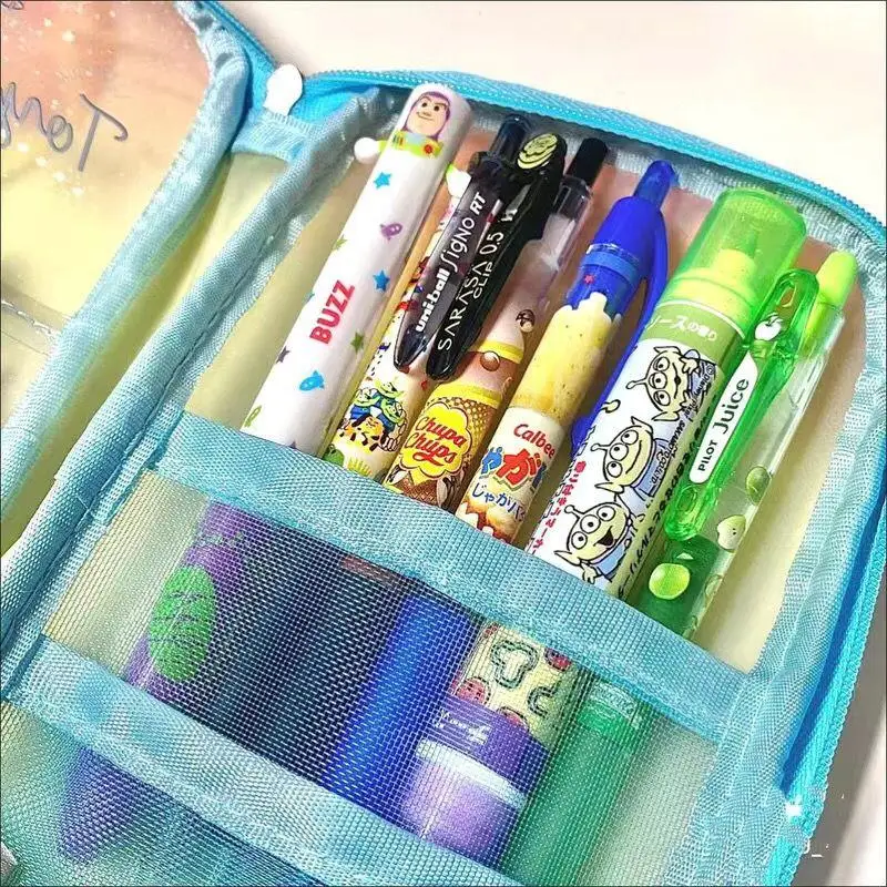 Kawaii Cute Toy Story Pencil Case Cosmetic Bag Stationery Bag Large Capacity Student Desktop Storage Bag Cartoon Gift for Girls