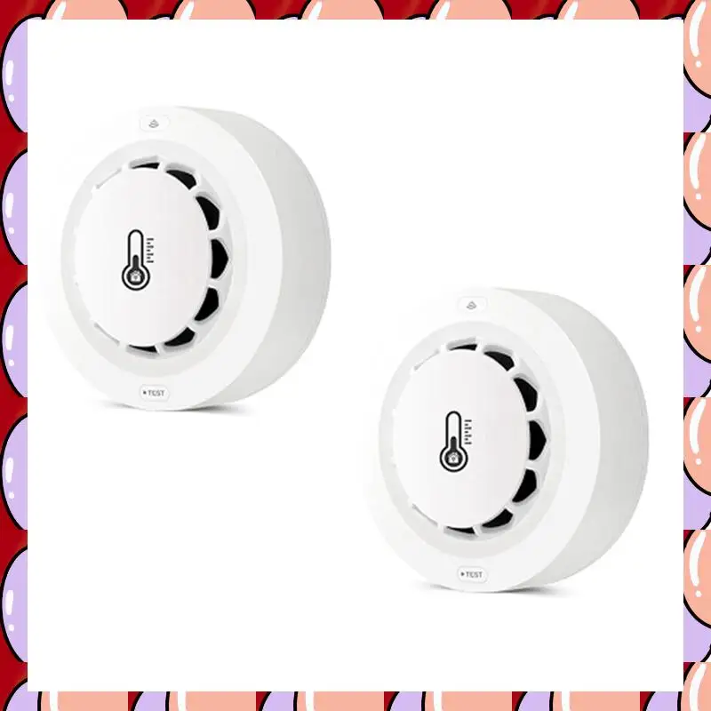 A72Z Inteligentny czujnik dymu Tuya z Wi-Fi i Bluetooth, monitorowanie temperatury i wilgotności, alarm 80dB, zdalne powiadomienia, 2 sztuki