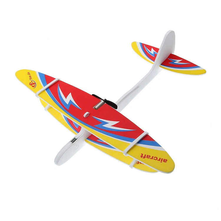 10 pçs crianças diy biplano planador epp espuma mão jogando aeronaves recarregável modelo elétrico brinquedos alimentado avião voador