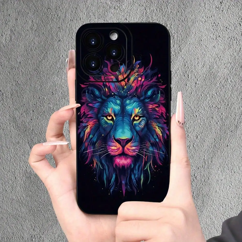 

Colorful Lion Head Creative Print Matte Basic Case For IPhone 15 14 13 12 11 XS XR X 7 8 Plus Pro Max Mini - Anti-Scratch Sh
