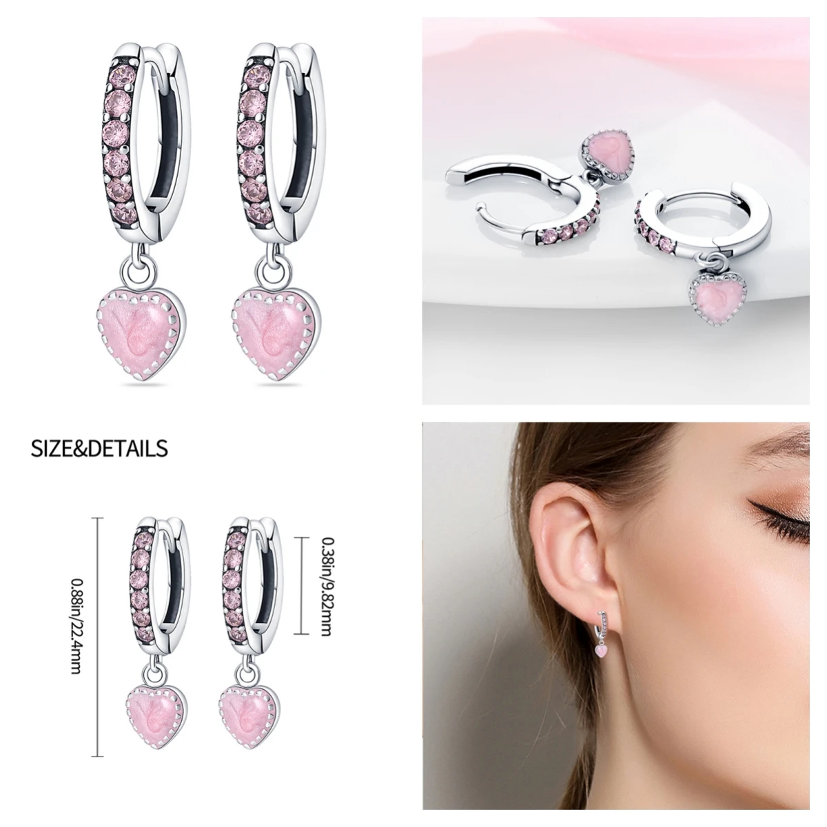 Hot 60 Styles Sterling Silver 925 Star Moon Heart Shaped Drop Earrings Feather Hopps for Women Wedding Fine S925 Jewelry Gifts