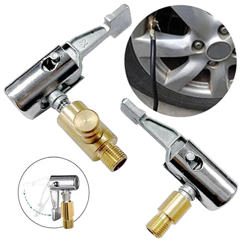 

Car Tire Inflatable Pump Valve Clip Universal Portable Air Compressor Tyre Inflator Chuck with Barb Connector Auto Repair Tools