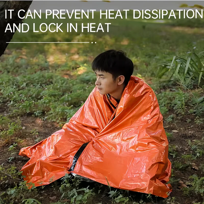 Outdoor Emergency Survival Sleeping Bag Thermal Blanket Mylar Waterproof Reusable Sack Portable Camping Hiking Emergency Gear view 2
