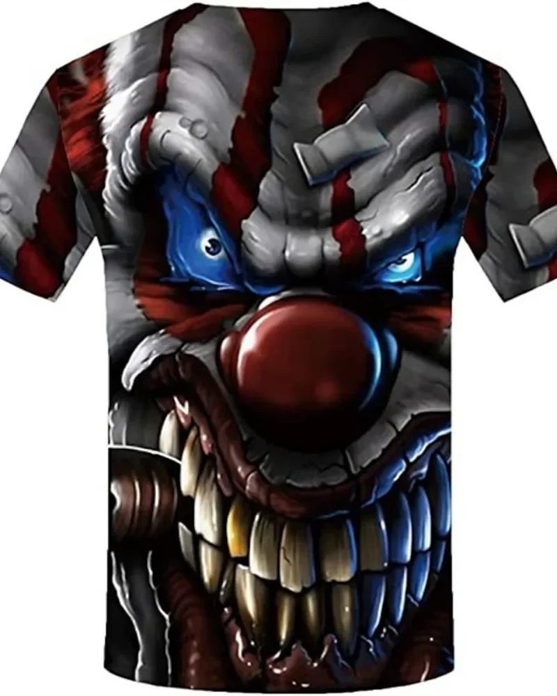 

New Summer Casual Short-sleeved T-shirt 3D Printed Round Neck Animation Face Pattern T-shirt Fashion Men Short-sleeved Top for C
