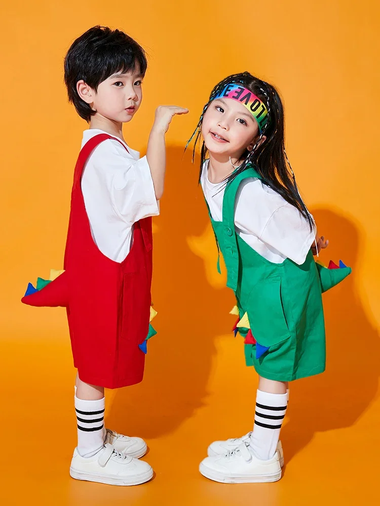 子供、夏の服、かわいいビブパンツ、ぴったりの動物、幼稚園、学生のための集中型ダンスパフォーマンス衣装