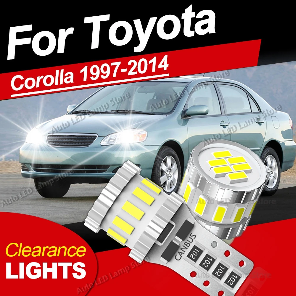 

2Pcs New Super Bright LED Bulbs Clearance Lights For Toyota Corolla 1997-2014 2013 2012 2011 2010 2009 2008 2007 2006 2005 2004