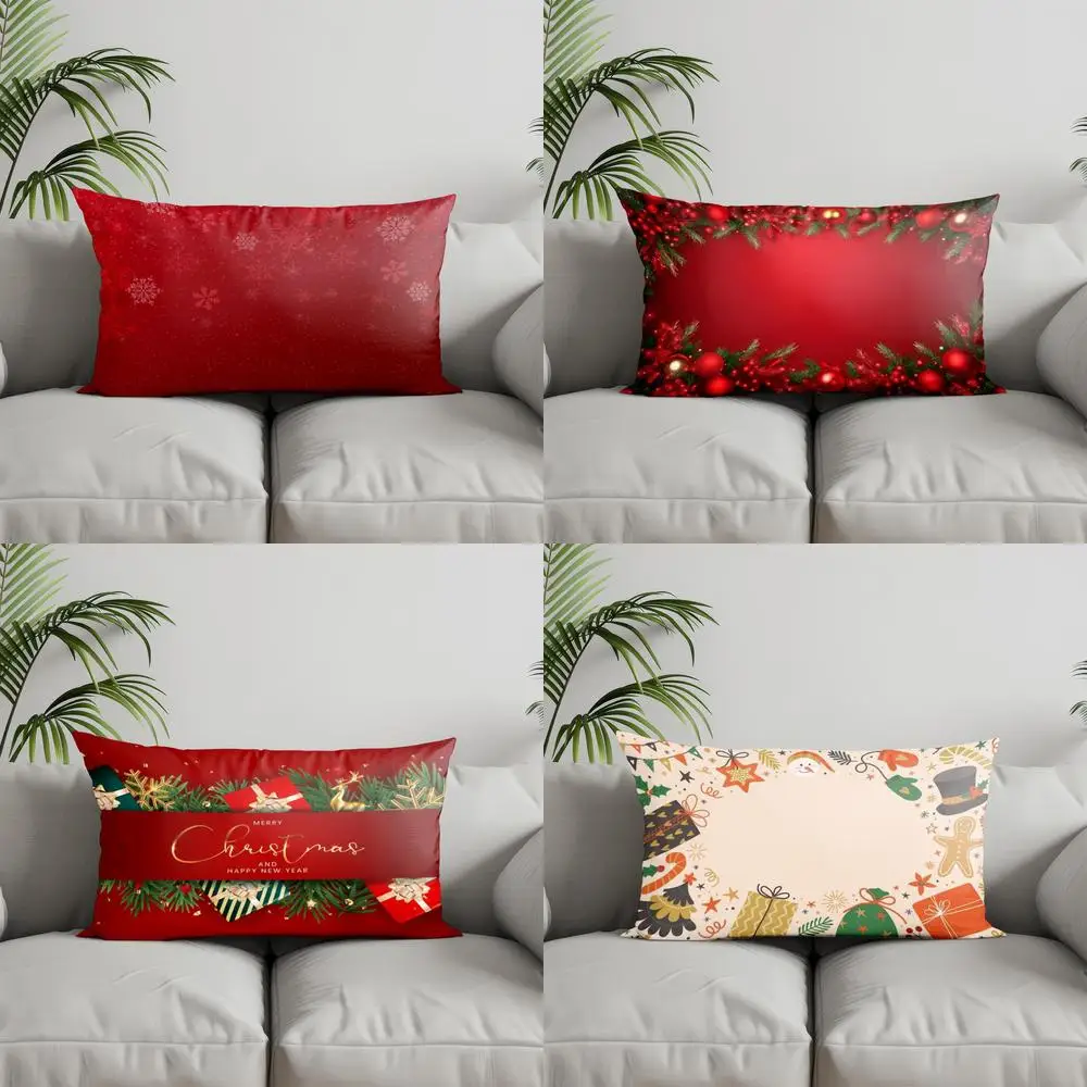 ديكور المنزل الأحمر ندفة الثلج منقوشة المخدة مناسبة ل أريكة غرفة نوم سيارة وسادة غطاء وسادة وسادة الظهر المستطيلة