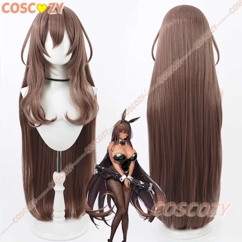 Nikke Godin van de Overwinning Noir Cosplay Pruik 100 cm Lang Bruin Hittebestendig Synthetisch Haar Halloween Party Rollenspel Carnaval Pruiken