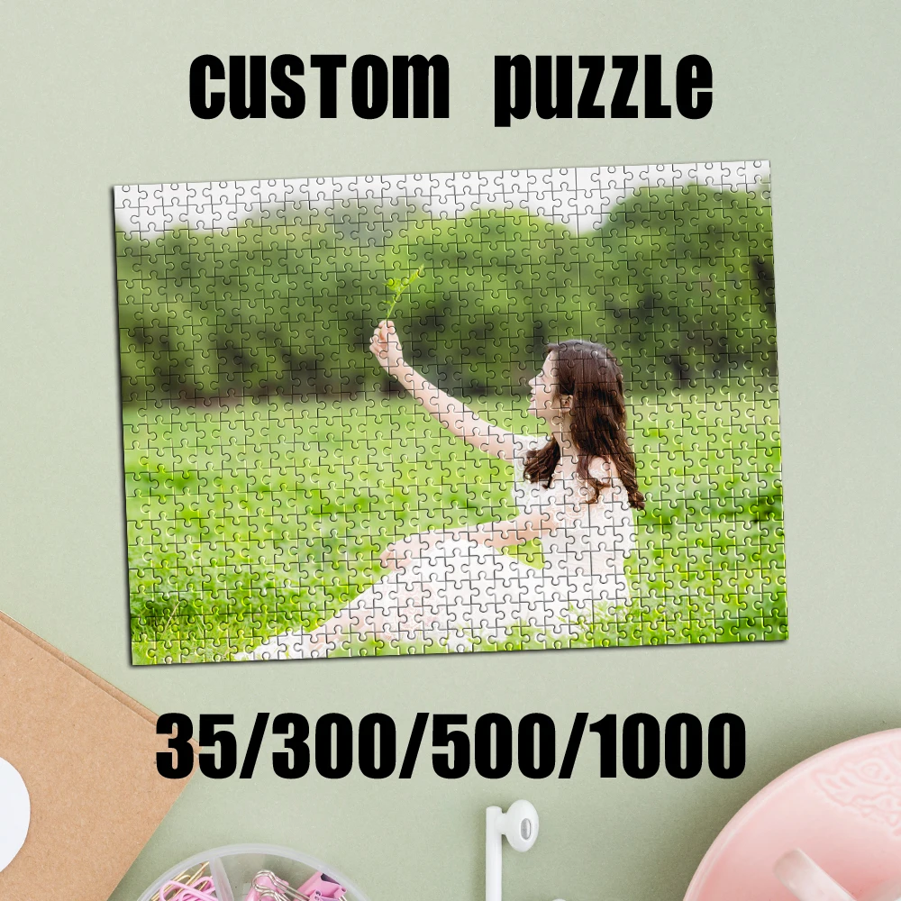 35/300pcs  girl Custom Photo Custom DIY Personalised Photo Puzzles Customizable Poster For Kids Toy Friend Gift