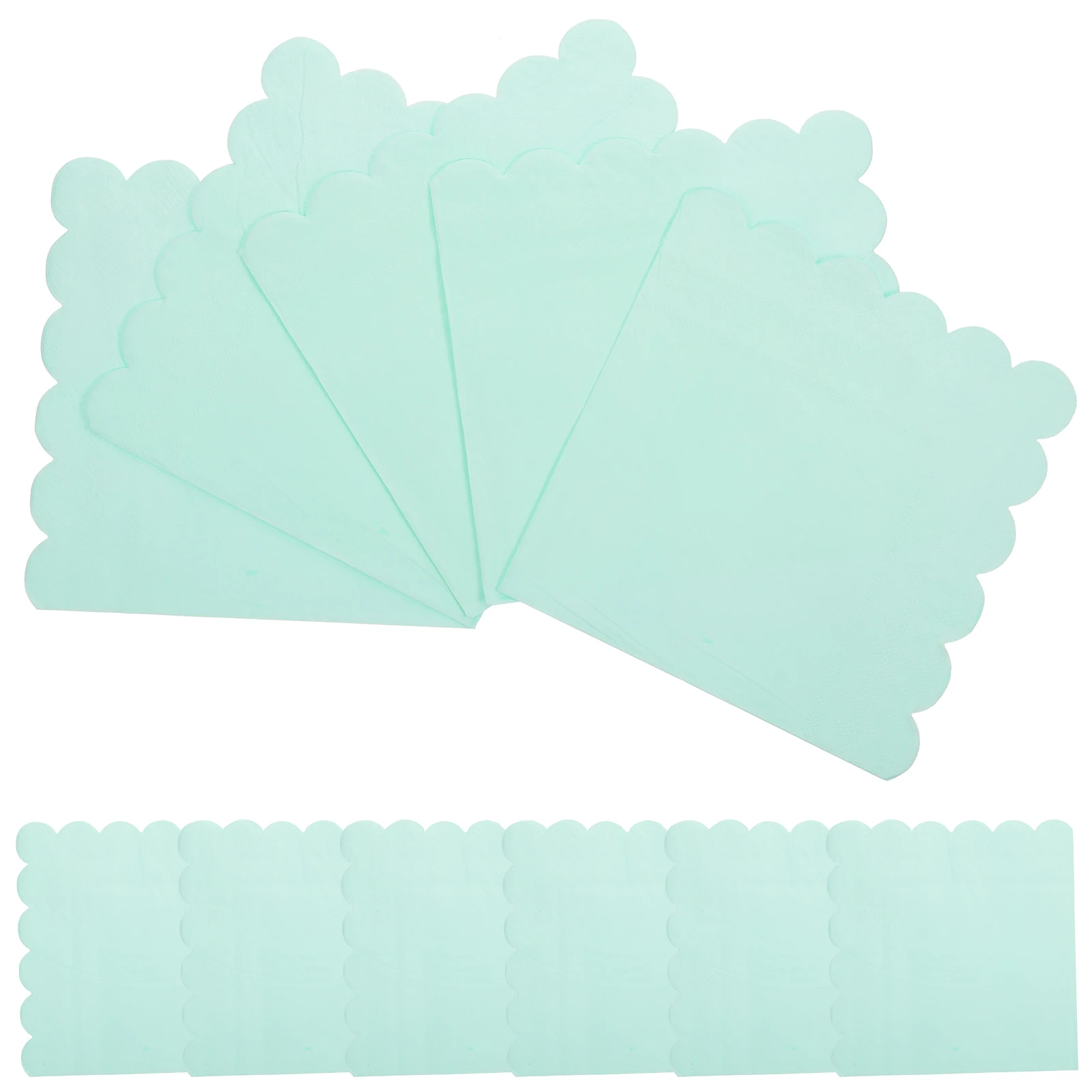 

20 Sheets 33cm Wave Edge Napkins Mint Green Dinner Party Supplies Disposable Elegant Wedding Banquet Decorations Safe Skin