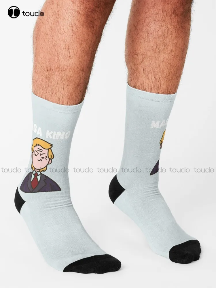 Maga King: The Return Of Trump 2024 Socks Long Socks For Women 360° Digital Print Design Cute Socks  Creative Funny Socks