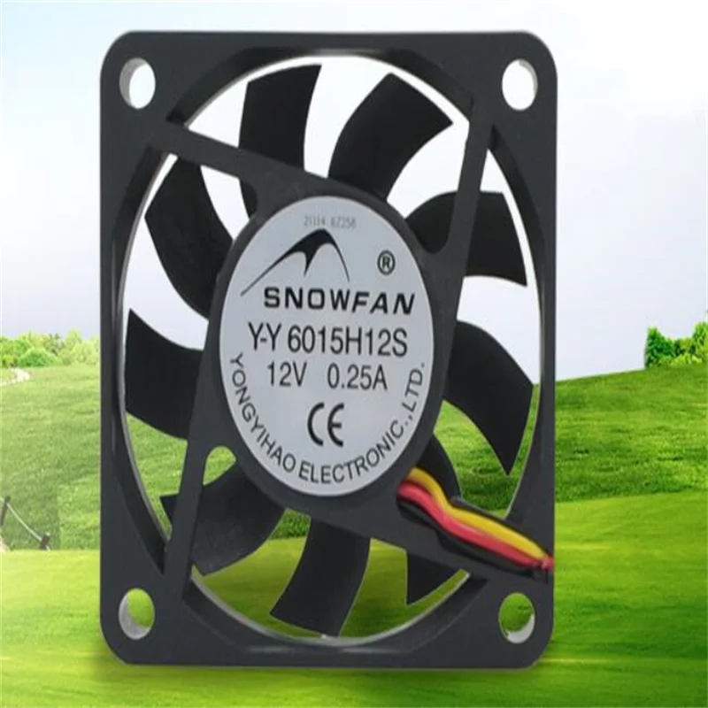 

YY6015H12S 6015 0.25A three-wire cooling fan 6CM DC 12v computer CPU radiator three-wire fan